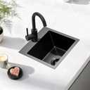 Gunmetal Black bar sink 15 inch Drop in Bar Sinks Modern Stainless Steel Small Kitchen Sinks Single Bowl RV Sink with Faucet Combo