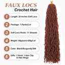 Faux Locs Crochet Hair Ginger 7 Packs 20 Inch Soft Locs Crochet Braids Goddess Locs Wavy Twist Hair Extensions 350#