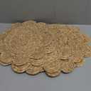 Gandeer 6 Set 12 Inch Round Woven Rattan Placemats Plate Chargers, Scalloped Edge Rattan Place Mats, Boho Farmhouse Braided Straw Table Mats for House Warming Gifts Dining Table Decor, Party, Events