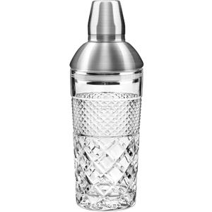 Glass Cocktail Shaker, 25oz Cutting Design Glass Shaker - Exquisite Martini Shaker for Elevated Mixology, Perfect for Crafting Artisan Cocktails, Martinis