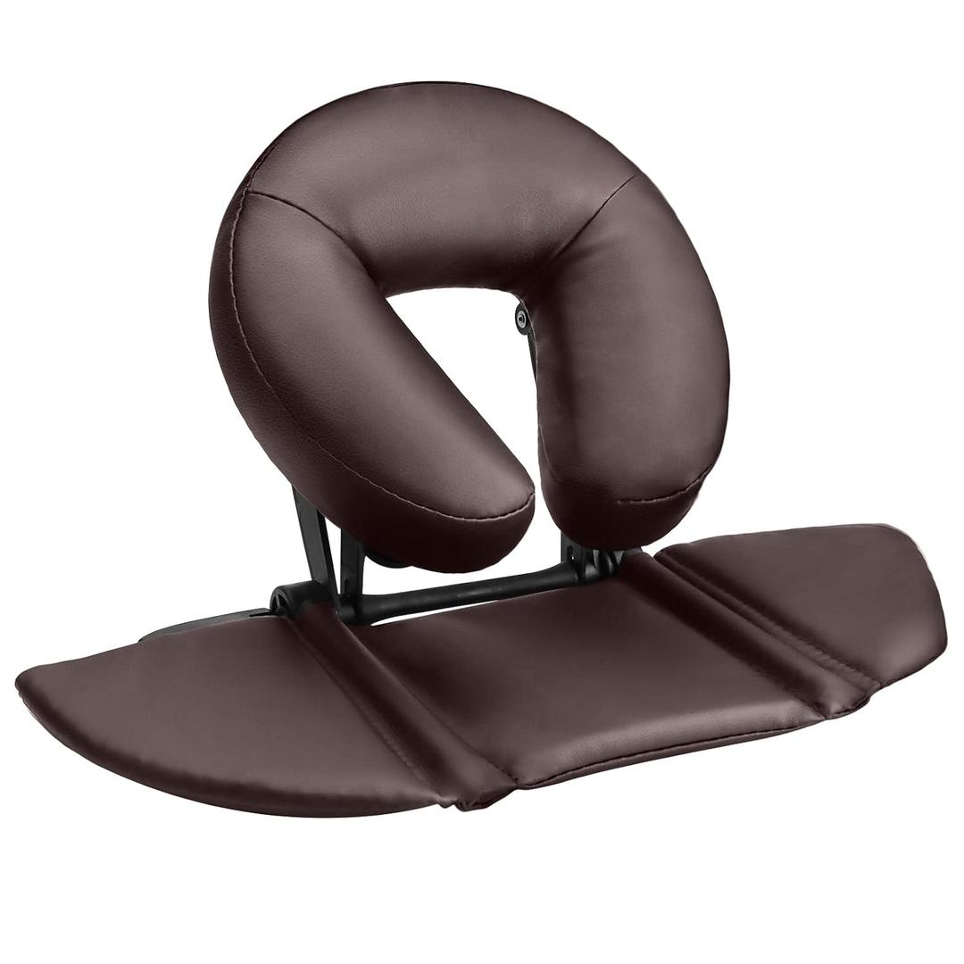 EBANKU Massage Table Face Cradle Cushion, Face Cradle Down Tabletop Massage Kit Adjustable Massage Table Headrest Face Pillow with Platform for Massage Chair SPA Bed (Brown)