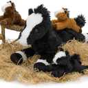 Tezituor 1Pc Horse Stuffed Animal Set, 21inch Large Stuffed Mommy Horse, Black Stuffed Pony Plush Pillow for Boys Girls