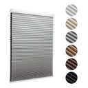 MYshade Cordless Blackout Cellular Shades for Windows, Honeycomb Window Shades with Thermal Insulation, Child & Pet Safe Room Darkening Shade, Easy Install, 44" W x 64" H, Grey
