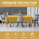 54IN X 320FT Plastic Table Cover Roll with Cutter Box, Cut to Size Plastic Table Cloths for Parties, Birthday, Disposable Tablecloth Roll for All Shape Tables (Gold, 54 Inch X 320 Feet)