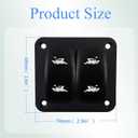 Marine Blue Led Trim Tabs Switch Panel Kit with Wiring Harness for Boat Console Control 12V/24V Waterproof