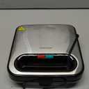 OVENTE Electric Sandwich Maker with Non-Stick Plates, Indicator Lights, Cool Touch Handle, Easy to Clean and Store, Perfect for Cooking Breakfast, Grilled Cheese, Tuna Melts and Snacks, Black GPS401B