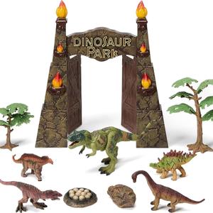 Large Dinosaur Park Gate Dino Nest of Eggs Realistic Dinosaur Toys for Kids 3-5 5-7 Jurassic World Dinosaur Figures Tyrannosaurus Play Set for Kids Toddler Boys Girls