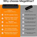 MegaWise Vacuum Sealer Machine | 80kPa Suction Power| Bags and Cutter Included | Compact One-Touch Automatic Food Sealer with External Vacuum System | Dry Moist Fresh Modes for All Saving Needs