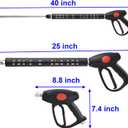 M MINGLE Replacement Pressure Washer Gun with Extension Wand, M22 15mm or M22 14mm Fitting, 5 Nozzle Tips, 40 Inch, 4000 PSI