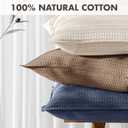 Woaboy 100% Cotton Waffle Weave Body Pillowcase, 1 Pack 20x54 Decorative Body Pillow Cover for Bed Couch Sofa, Neutral Soft Long Cushion Sham Modern Farmhouse Home Decor, Oatmeal