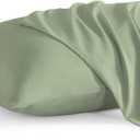 Online Bedding Linen Travel Pillowcase 13 x 18 Inch, 100% Egyptian Cotton Set of 2 Toddler Pillowcase Zipper Closer 600 Thraed Count - Toddler Travel 13x18 Zipper, Moss Solid