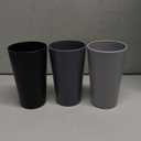 24 Pcs Unbreakable Plastic Cups Set, Reusable Plastic Cups, Stackable Water Tumblers, Drinking Cup for Kitchen, Outdoor, BPA-free, Dishwasher Refrigerator and Microwave Safe (3 Colors)