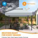 10x10 Canopy Replacement Top Cover Canopy Top Replacement Double Layer Vented Sunshade Cover Fits Standard 10'x10' Outdoor Gazebo Frame for Backyard/Patio/Garden Waterproof UV Resistant (Gray)