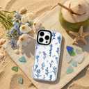 for iPhone 13 Case, Elegant Blue Floral Scatter Pattern with Lilies & Tulips, Military-Grade Drop Protection, Serene TPU Protective Cover with Camera Protection for Women Girls