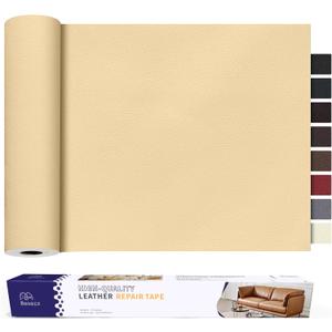 Besezx Leather Repair Patch Tape Kit, Self Adhesive Leather Repair for Furniture, Couch, Sofa, Car Seats,Office Chair,Vinyl Repair Kit.30inx16in (Beige-Litchi Grain)