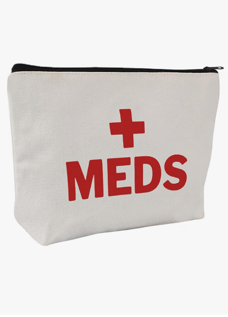 Medication Bag Travel Pill Organiser | Compact Cosmetic First Aid Kit, Perfect Health Gift, Small Cotton Pouch For Meds (Style H
