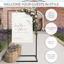 Elegant Wedding Welcome Sign Stand Sturdy Welcome to Our Wedding Sign Holder for Seating Charts & Event Decor - A Beautiful Black Metal Easel to Welcome Guests & Celebrate Your Love, 24x36 inches