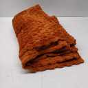Flannel Fleece Throw Blanket, 3D Jacquard Burnt Orange Fuzzy and Warm Blanket 70x100 Inch