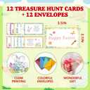 Easter Scavenger Hunt Clue Cards, Easter Party Games for Family Adults Friends, Game Cards for Sunday Holy Week Birthday Spring Camping Gathering, Easter Party Decorations, 01 (Yellow)