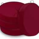 Cozyide Waterproof Outdoor Bistro Chair Cushions with Non-Slip Ties, Thickened Round Outdoor Cushions with Removable Covers, 4 Pack, 15"x15"x3", Burgundy