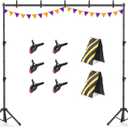Backdrop Stand 10x7.5ft, Height Adjustable and Width Adjustable Backdrop Stand, Back Drop Stand for Balloon Arch, Photo, Parties