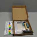 WEBEEDY Gel Printing Plate Kit Geometric Printmaking Supplies Includes 5x7 Inch Reusable Gelatin Plate,Stencils,Acrylic Paint,Essential Tools and Instruction for Adults Beginner Printmaking Supplies