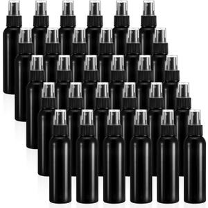 30 Pack Black Empty Spray Bottles, 4oz Plastic Fine Mist Spraying Bottles Small Refillable Sprayer Liquid Containers Portable Misters with Cap Travel Bottle for Perfume, Cleaning, Essential Oil