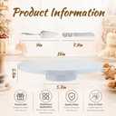 Wenqik 16 Inch Metal Cake Stand with Cake Knife and Spatula, Round Dessert Table Display Stand Metal Dessert Tray Serving Platter for Party, Wedding, Birthday, Baby Shower, Anniversary(White)