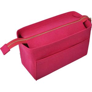 Vercord Felt Zipper Handbag Tote Purse Duffel Backpack Organizer Insert Rose Large