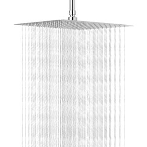 NearMoon Rain Shower Head, High Flow Stainless Steel Square Rainfall Shower, High Pressure Design, Awesome Shower Experience Even At Low Water Flow (10 Inch, Brushed Nickel)