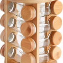 FSC Bamboo 360° Rotating Spice Rack 12 16 20 Spice Jars Multi-use Rack for Kitchen