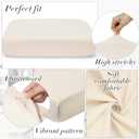 Newwiee Set of 4 Stretch Patio Cushion Covers Sofa Couch Seat Chair Slipcovers Cushion Cover Replacement Furniture Protector for Pets Washable(Beige,Seat Cover,Solid)