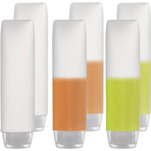 OTO 6 Pack Travel Size Plastic Squeeze Bottles for Liquids, 30ml/1 Fl. Oz TSA Approved Makeup Toiletry Cosmetic Containers