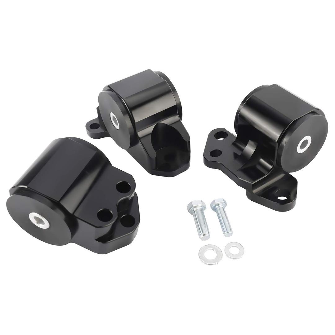 NovelBee 2pcs Billet Aluminum 3-Bolt Engine Mount Kits Replacement for Honda Civic Acura Integra B D Series MT