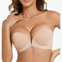 Strapless Bra Push Up Non Slip Deep V Plunge Underwire Bras for Women Super Padded Add 2 Cups,  Size 38C