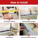 44" Max Cabinet Hardware Jig, with 16" Cabinet Handle Jig and Auto Center Punch, Aluminum Alloy Cabinet Handle Template Drill Guide, Cabinet Pull Jig for Handles/Knobs/Pulls, Drawer/Door