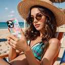 2 x ChiCsFleur for iPhone 13 / iPhone 14 Case, TPU Phone case with Camera Protection for Women Girls Teens - Coastal Gift Collage Christmas Pink Lips Floral Italy Shell Palm Hibiscus Aesthetic Unique