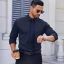 COOFANDY Mens Dress Shirt Long Sleeve Wrinkle Free Formal Shirts Business Casual Button Down Shirts, 3XL