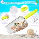 FHOZGECY Beach Toys, Sand Toys with 2 Collapsible Bucket, 2 Beach Mesh Shovel, Sand Shovel, Shark Tooth Sifter and Mesh Bag for Shell Collecting, Sand Dipper Beach Scoop Toys for Kids Boys and Girls