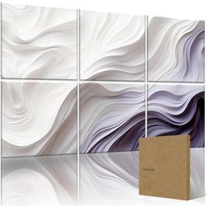 6-Pack Acoustic Wall Panels 72x48 Inch Wall Art Panels Stylish Sound Absorbing for Noise Reduction, Offices, Studios, and Living Spaces (Lunara Drift)