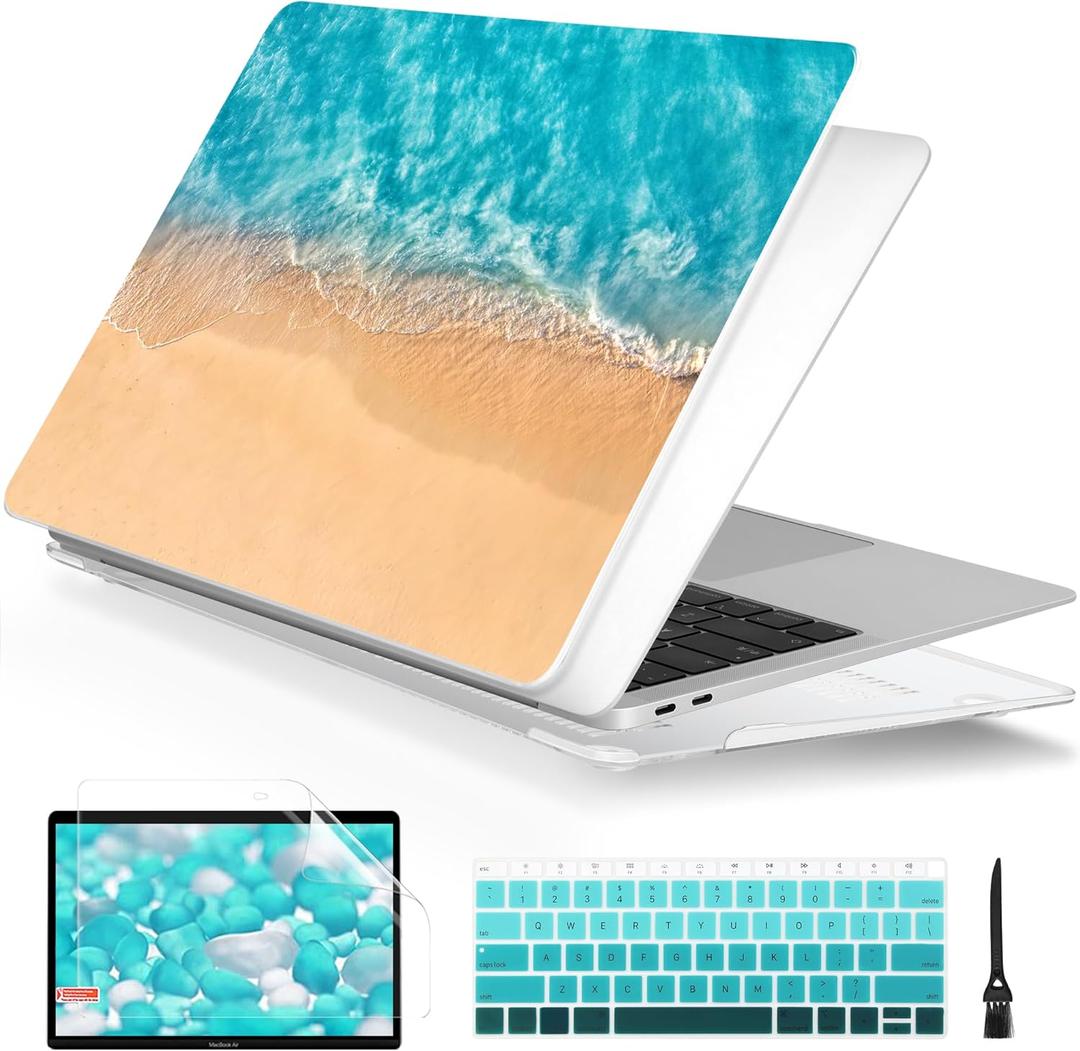 Batianda Design Case for M1 MacBook Air 13 Inch Model A2337 A2179 A1932 2021 2020 2019 Release,3D Painted Landscape Series Hard Shell with Keyboard Cover & Screen Protector, Beach Batianda Design Case for M1 MacBook Air 13 Inch Model A2337 A2179 A1932 2021 2020 2019 Release,3D Painted Landscape Series Hard Shell with Keyboard Cover & Screen Protector, Beach