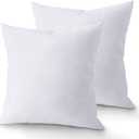 QUBA LINEN 18 x 18 Throw Pillow Insert - Pack of 2 White, Down Alternative Pillow Inserts for Decorative Pillow Covers, Throw Pillows for Bed, Couch Pillows for Living Room (Pack of 2)