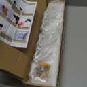 Kuhome Coat Rack Wall Mount Coat Hooks Wooden Hat Rack for Wall Hooks Pine Real Wood Plank 16.9" White Coat Hanger with 5 White Triple Hooks for Hanging Coat Hat Jacket