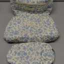 senbowe Floral Makeup Bag, 3 Pack Large Cotton Quilted Makeup Bag Set, Cute Floral Coquette Aesthetic Toiletry Bag Make Up Cosmetic Bag for Women, Toiletry Travel Make Up Organizer Bag (Blue-White)