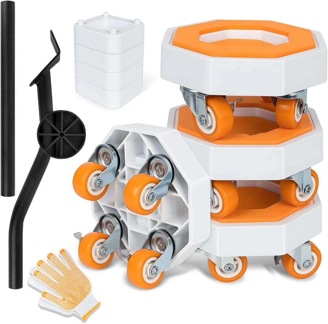 Furniture Dolly, Furniture Movers Sliders with 360 Rotatable Rubber Universal Wheels, Furniture Lifter Mover Tool Set for Moving Sofa, Refrigerator, Bed, Cabinet (Max Load 880 lbs)