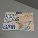 ARTISTRO 24 Pastel Dual-Tip Acrylic Paint Markers - Brush + Fine Tip Combo - Multi-Surface Paint Pens in Soft Colors