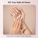 Semi Cured Gel Nail Strips, 20 PCS Gel Nail Stickers Work with UV Light, Gel Nail Wraps, Salon Quality & Easy to Use - Pure Powder