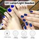 Semi Cured Gel Nail Strips & Toenail Stickers 2 Set (Deep Blue), Gel Nail Stickers, Long Lasting Full NailWraps Art DIY for Women, Needed UV Lamps, Salon-Quality, Easy to Apply & Remove