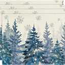 Artoid Mode Pine Trees Blue Winter Placemats Set of 4, 12x18 Inch Seasonal Holiday Christmas Place Mats for Party Dining Table