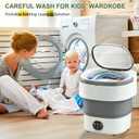 Portable Washing Machine 20L Small Foldable Washer with Spin Basket, 3 Mode Deep Clean Mini Laundry Machine for Travel, Dorms, Camping, Ideal for Baby Clothes, Underwear, Socks Gray
